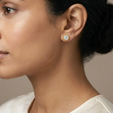 Tuberose Halo Studs worn by model