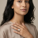 Violet Solitaire Ring worn by model
