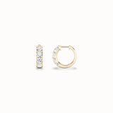 Iris Huggie Hoops, solid 14ct gold set with certified laboratory-grown diamonds