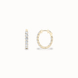 Hazel Diamond Hoops, solid 14ct gold set with certified laboratory-grown diamonds