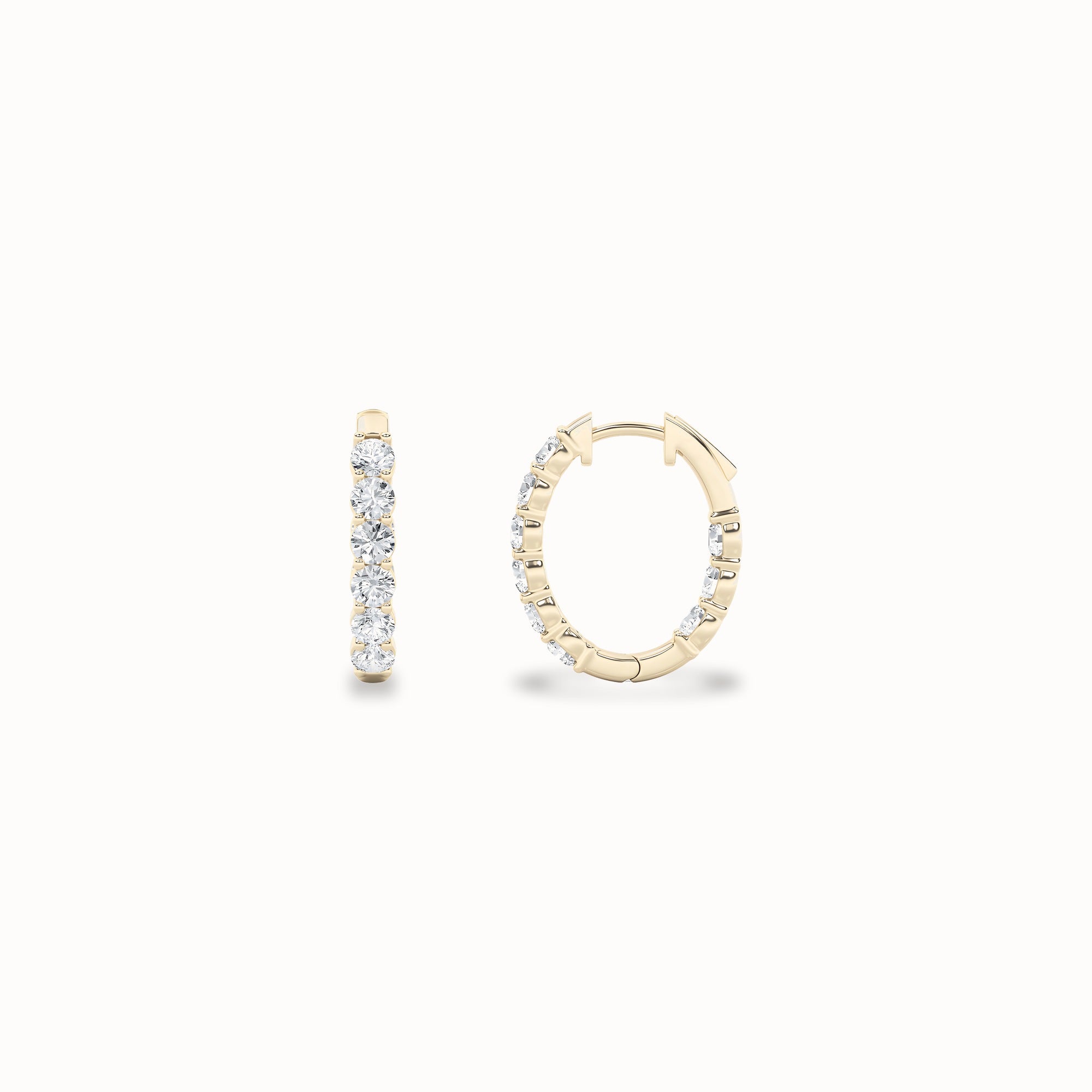 Hazel Diamond Hoops, solid 14ct gold set with certified laboratory-grown diamonds