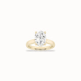 Rose Solitaire Ring, solid 14ct gold set with certified laboratory-grown diamonds