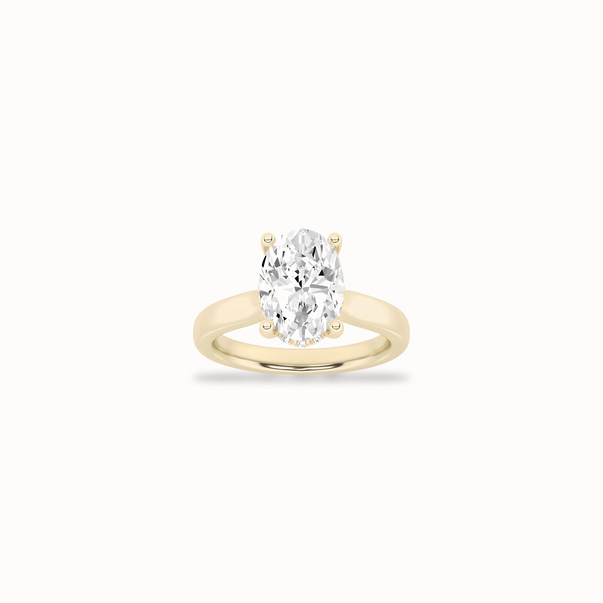 Rose Solitaire Ring, solid 14ct gold set with certified laboratory-grown diamonds