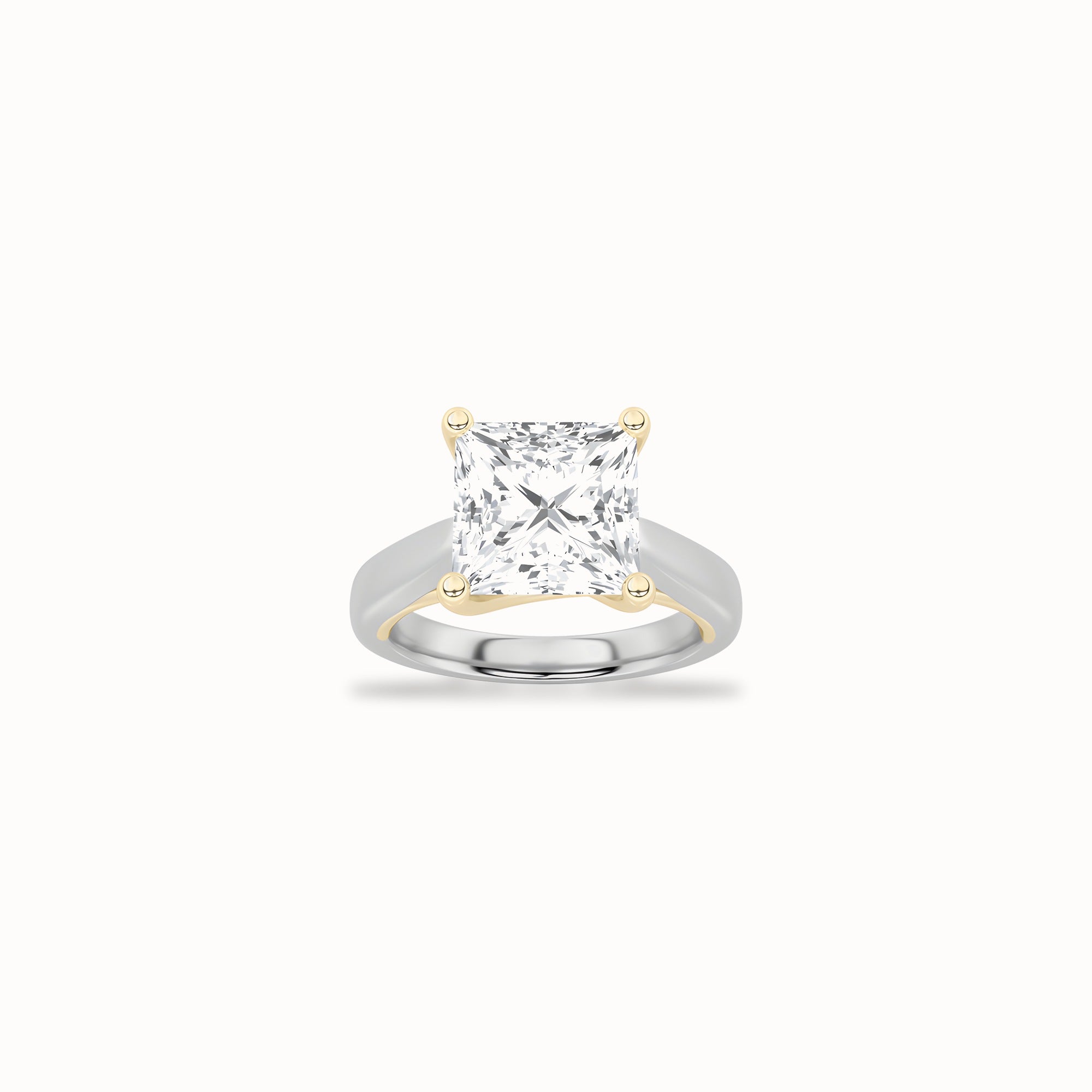 Camellia Solitaire Ring, solid 14ct gold set with certified laboratory-grown diamonds