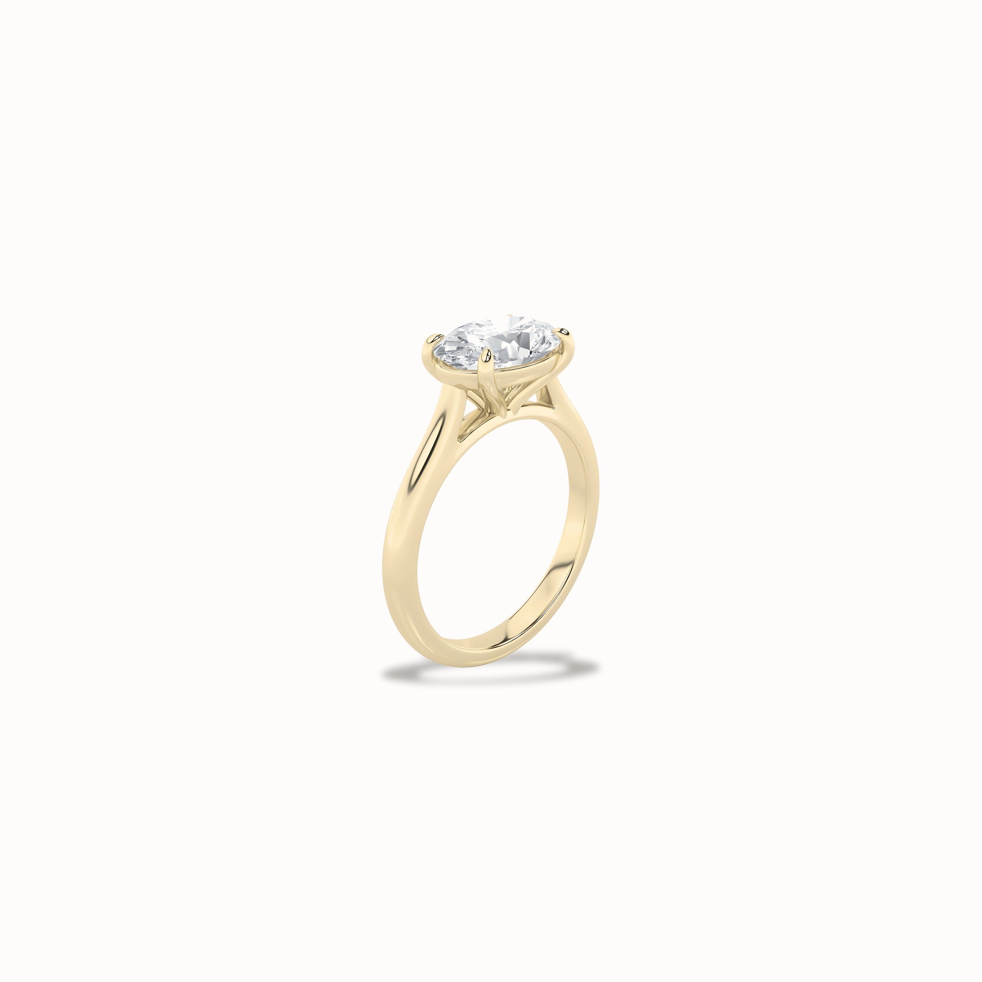 Dahlia Oval Solitaire Ring, solid 14ct gold set with certified laboratory-grown diamonds