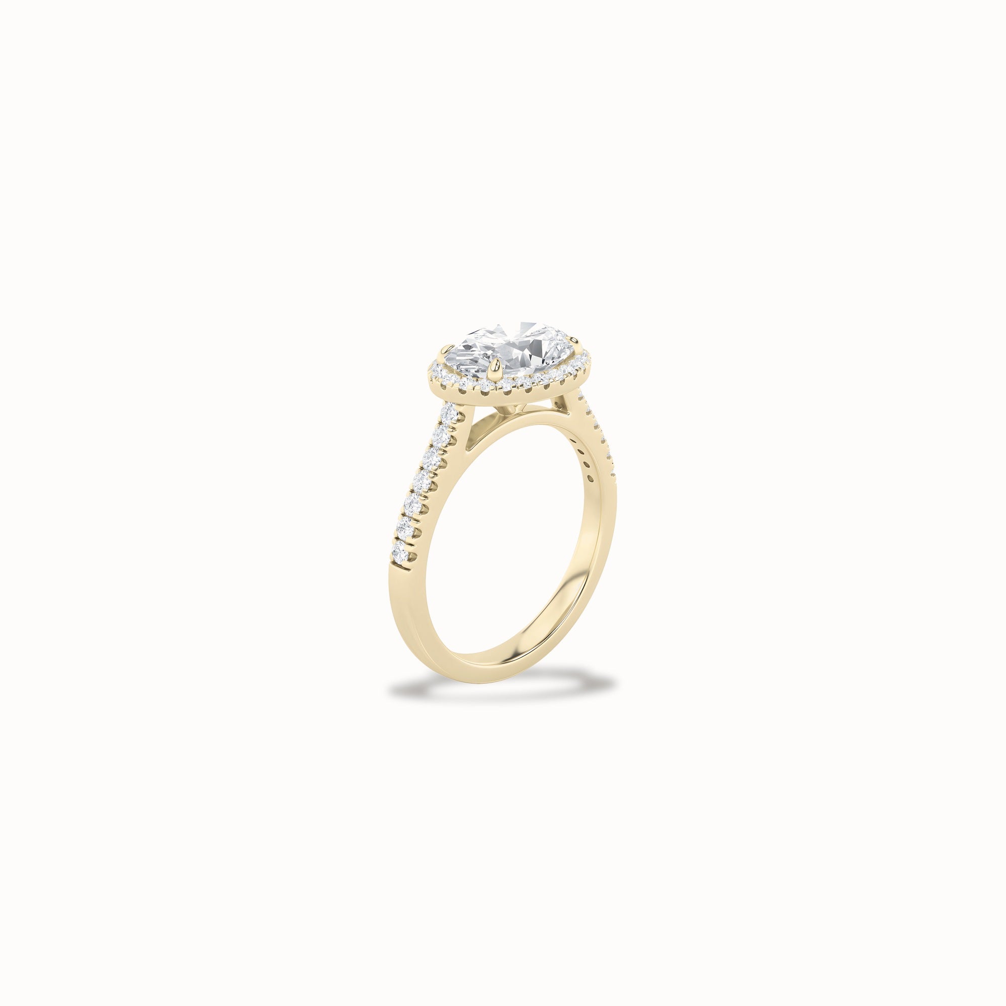 Snowdrop Halo Ring, solid 14ct gold set with certified laboratory-grown diamonds