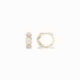 Lilac Huggie Hoops, solid 14ct gold set with certified laboratory-grown diamonds
