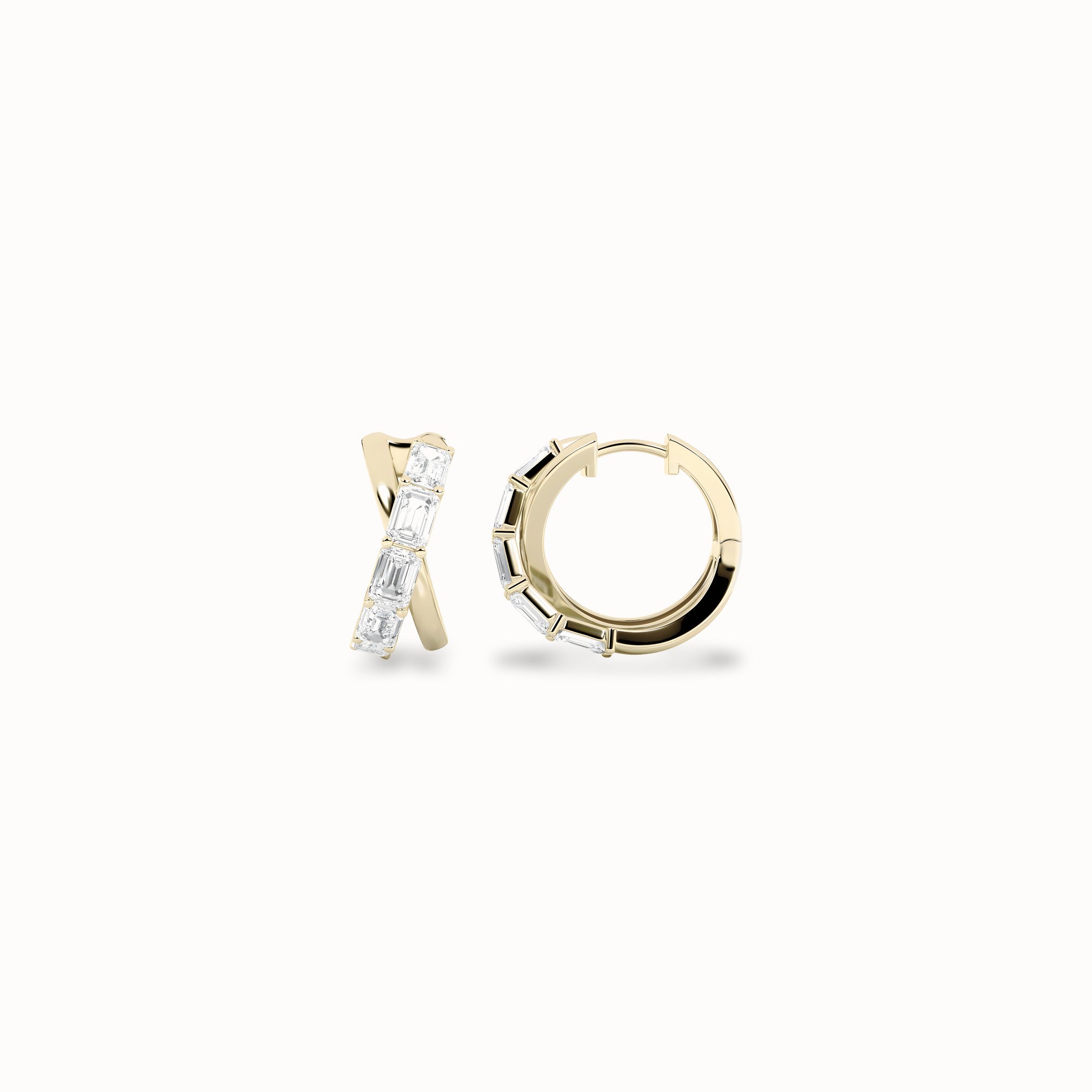 Orchid Diamond Hoops, solid 14ct gold set with certified laboratory-grown diamonds