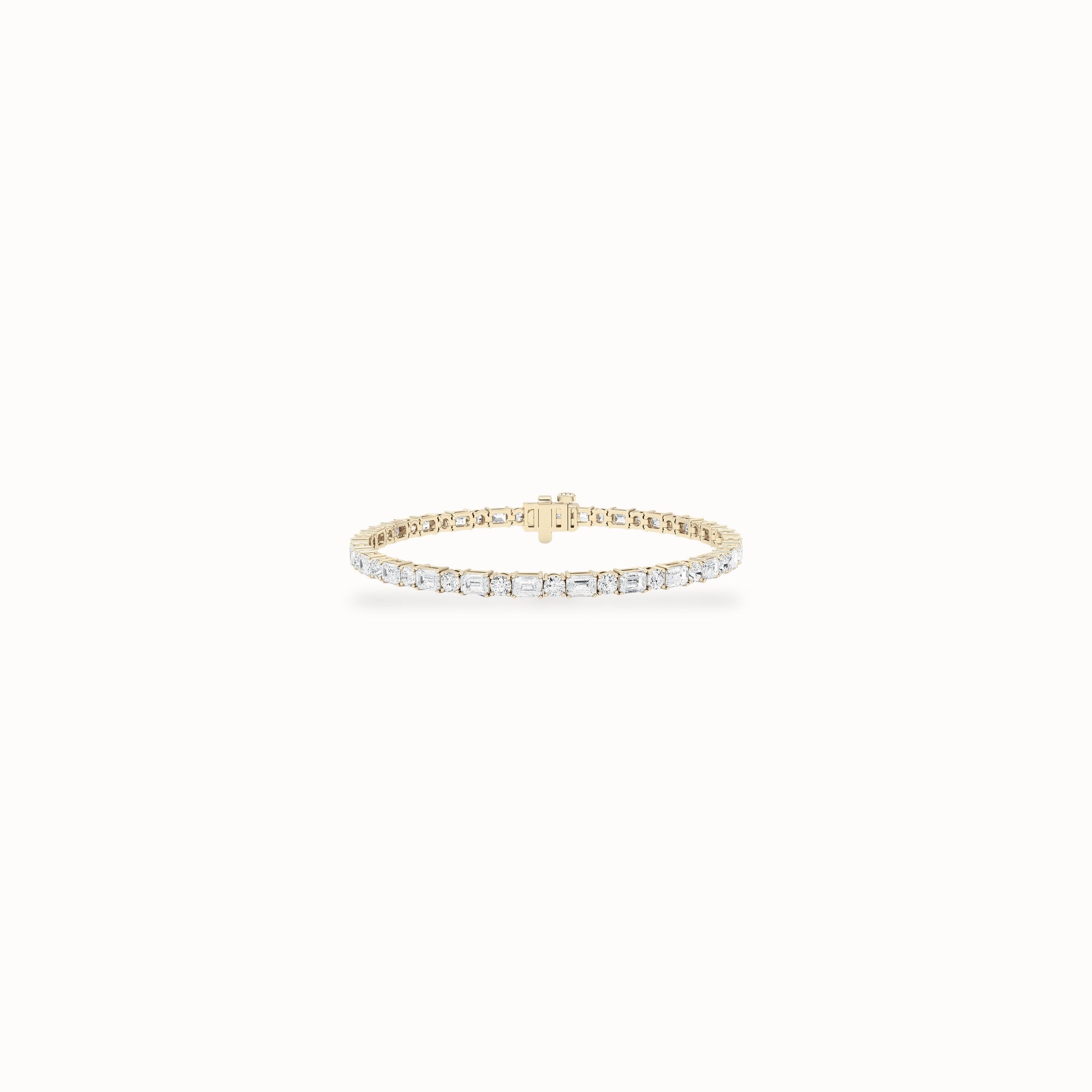 Fern Tennis Bracelet, solid 14ct gold set with certified laboratory-grown diamonds