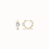 Primrose Huggie Hoops, solid 14ct gold set with certified laboratory-grown diamonds