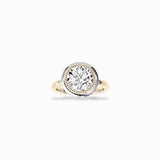 Clover Bezel Ring, solid 14ct gold set with certified laboratory-grown diamonds