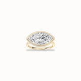 Zinnia Bezel Ring, solid 14ct gold set with certified laboratory-grown diamonds