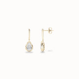Lily Drop Earrings, solid 14ct gold set with certified laboratory-grown diamonds