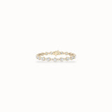 Lotus Tennis Bracelet, solid 14ct gold set with certified laboratory-grown diamonds