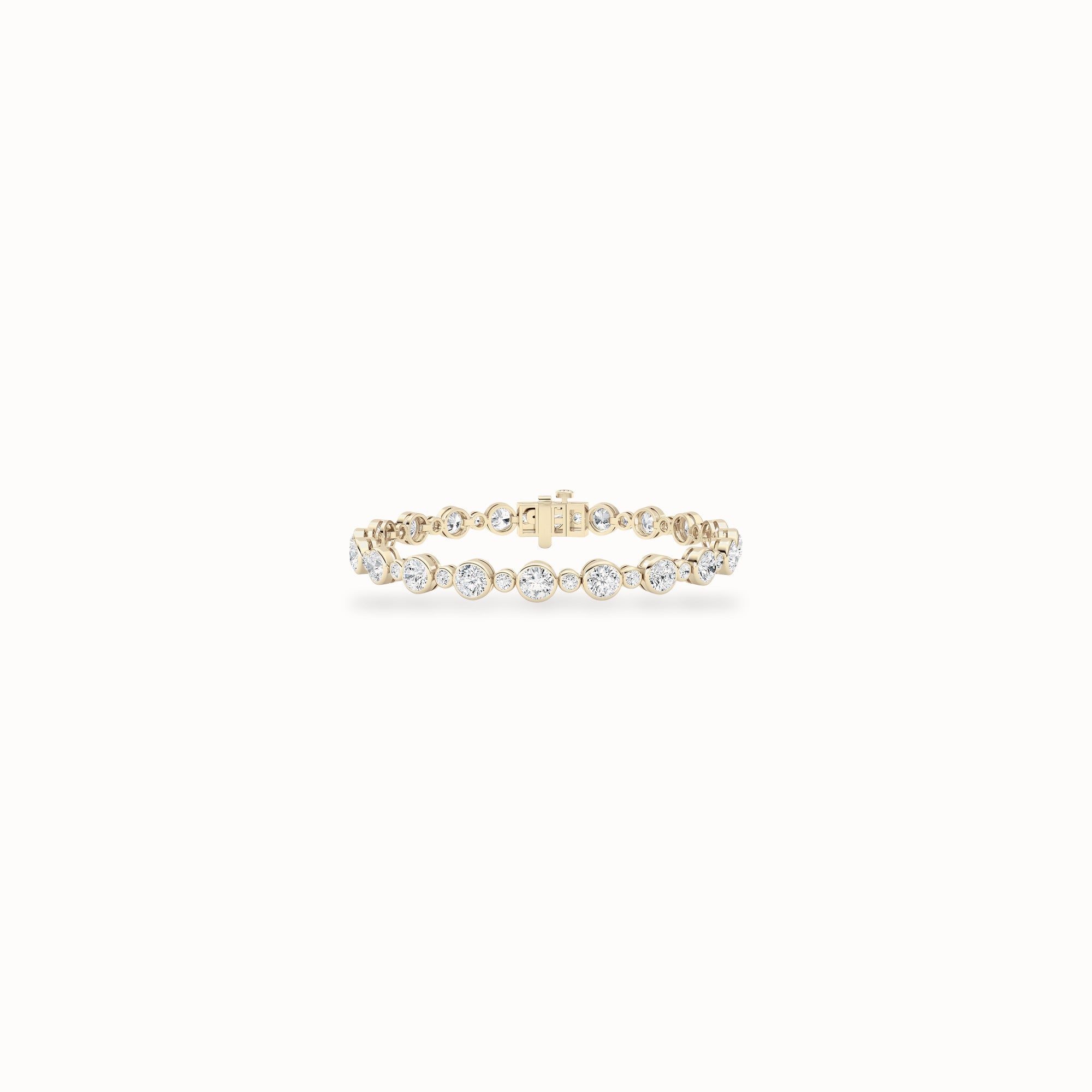Lotus Tennis Bracelet, solid 14ct gold set with certified laboratory-grown diamonds