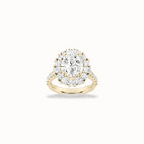 Mallow Halo Ring, solid 14ct gold set with certified laboratory-grown diamonds