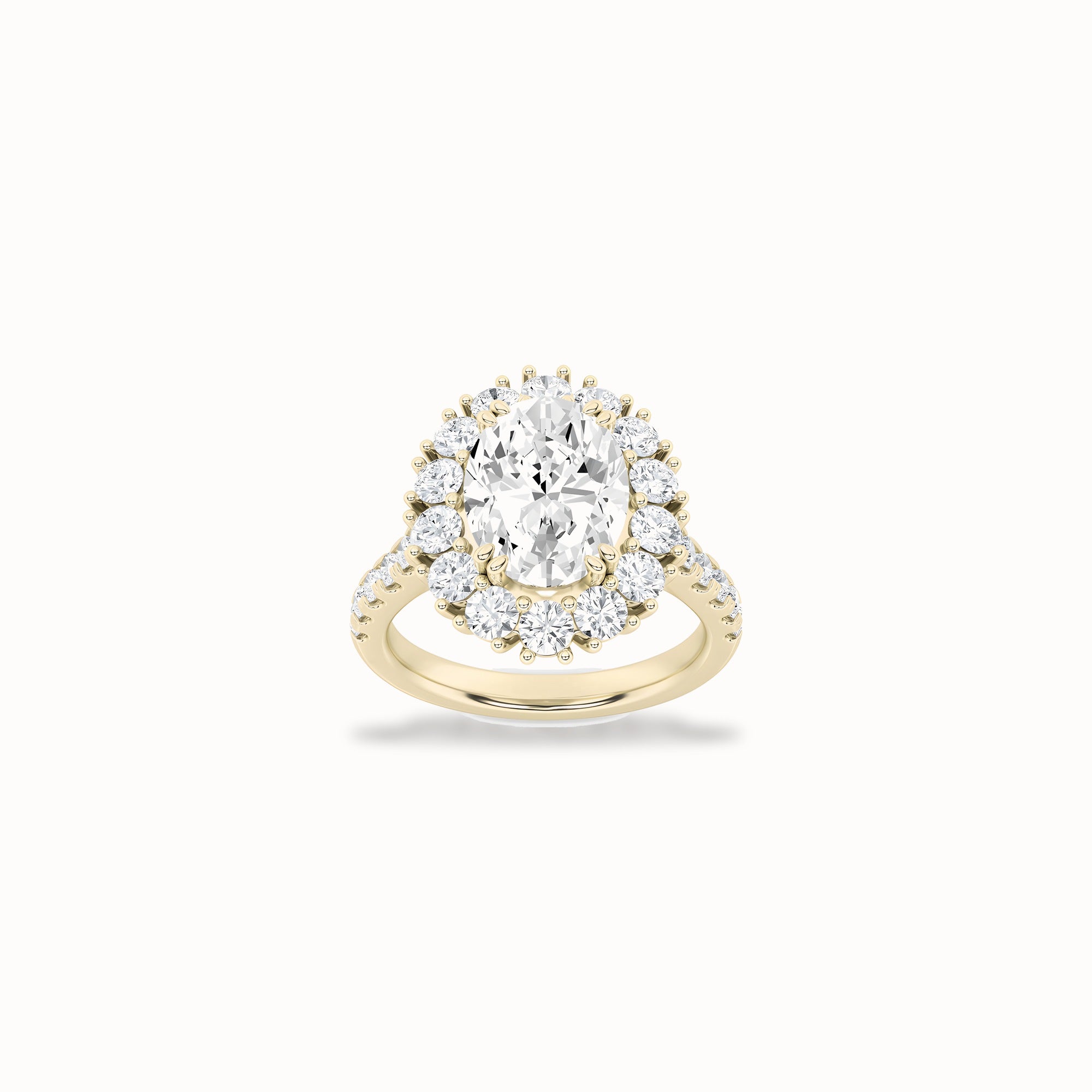 Mallow Halo Ring, solid 14ct gold set with certified laboratory-grown diamonds