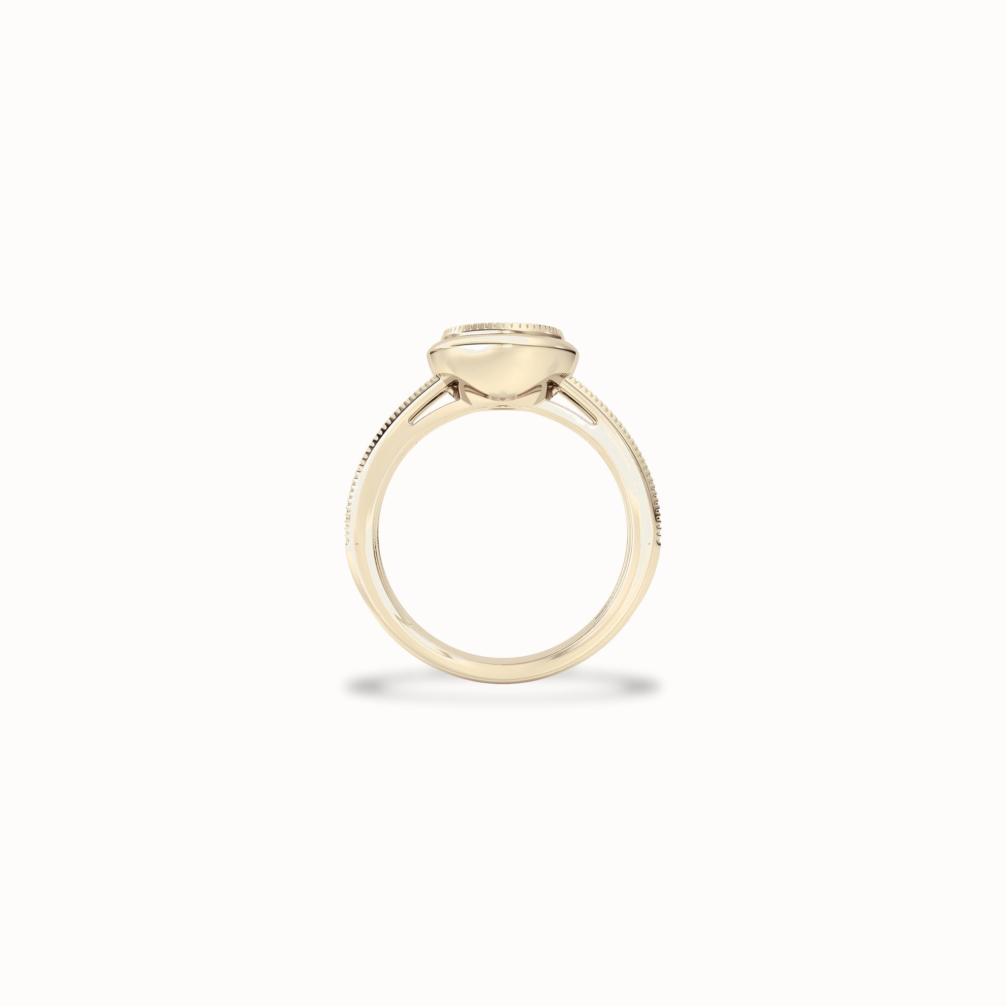 Mimosa Bezel Ring, solid 14ct gold set with certified laboratory-grown diamonds