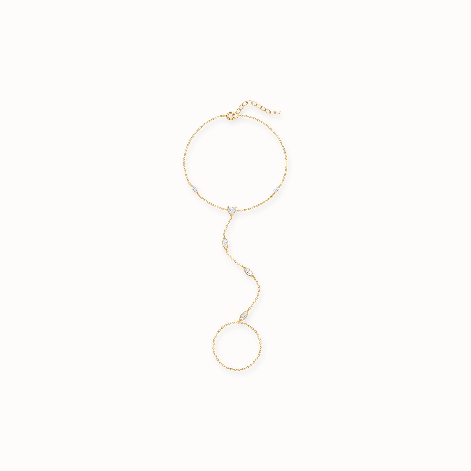 Morning Glory Hand Chain, gold plated