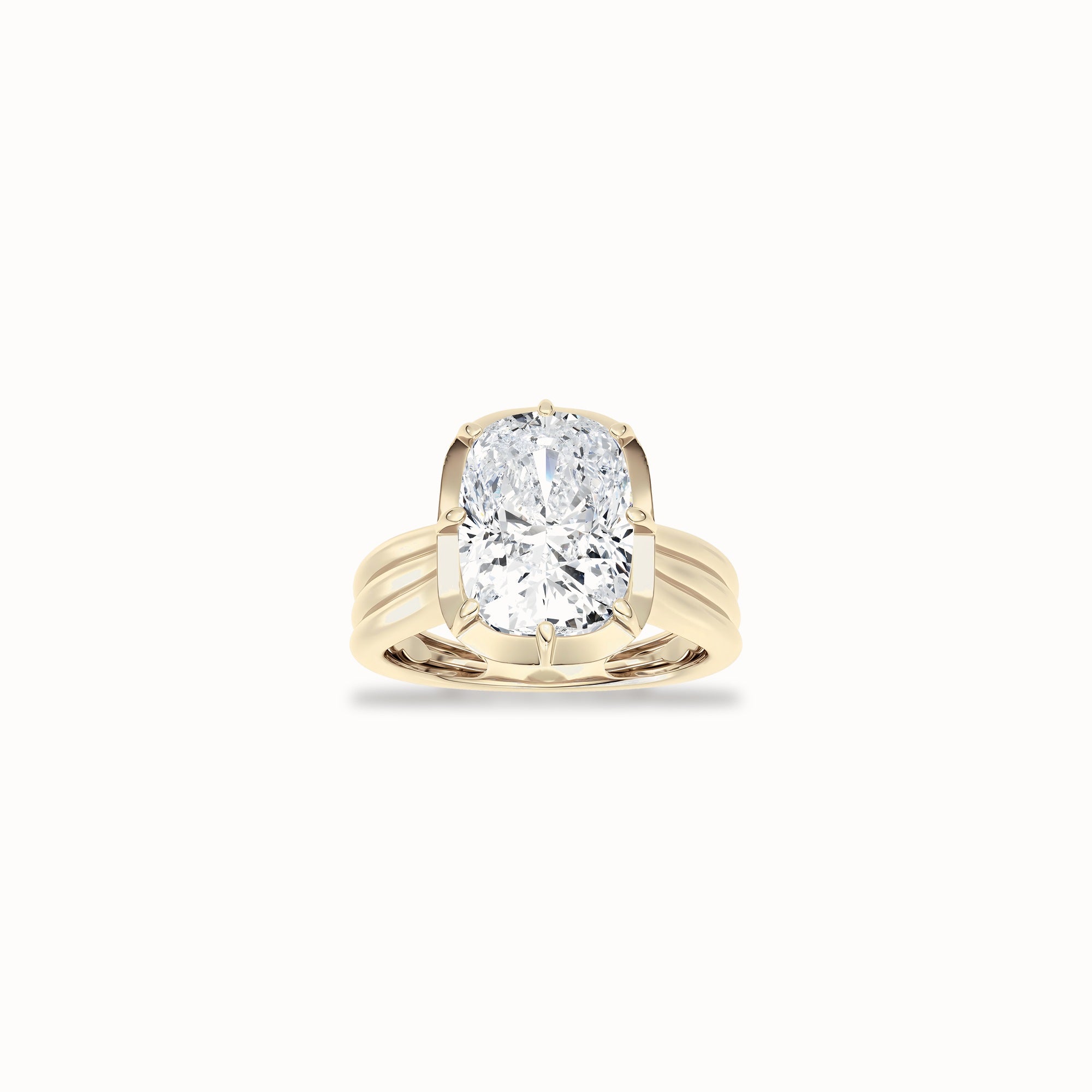 Mulberry Solitaire Ring, solid 14ct gold set with certified laboratory-grown diamonds