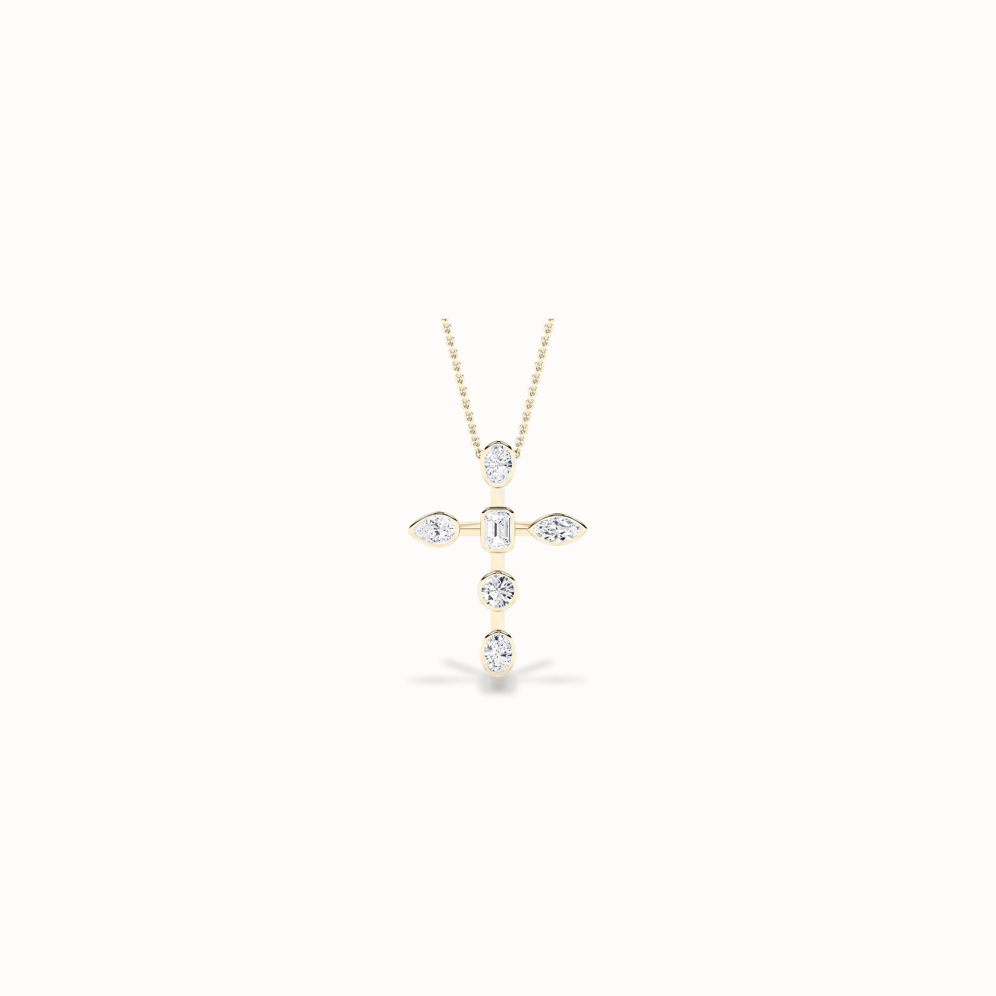 Oleander Diamond Pendant, solid 14ct gold set with certified laboratory-grown diamonds