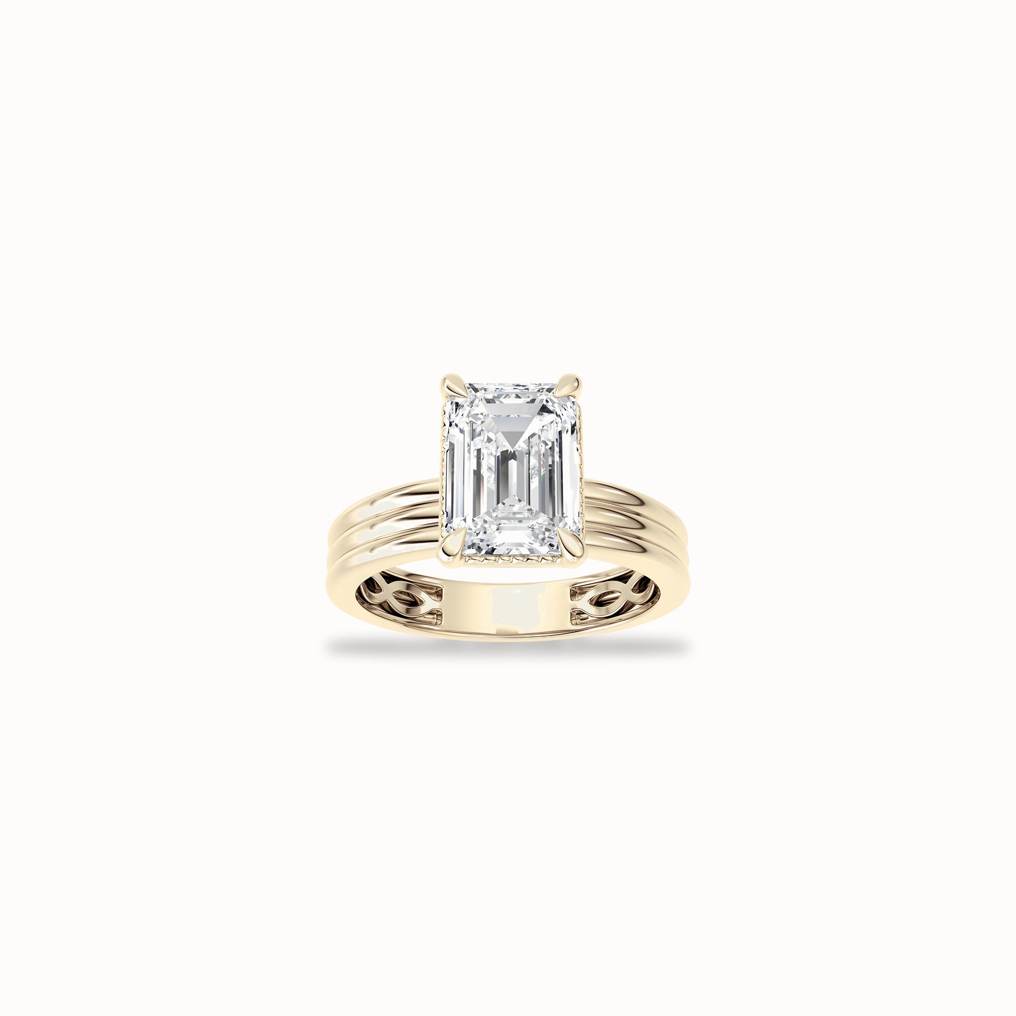 Pansy Solitaire Ring, solid 14ct gold set with certified laboratory-grown diamonds