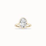 Periwinkle Bezel Ring, solid 14ct gold set with certified laboratory-grown diamonds