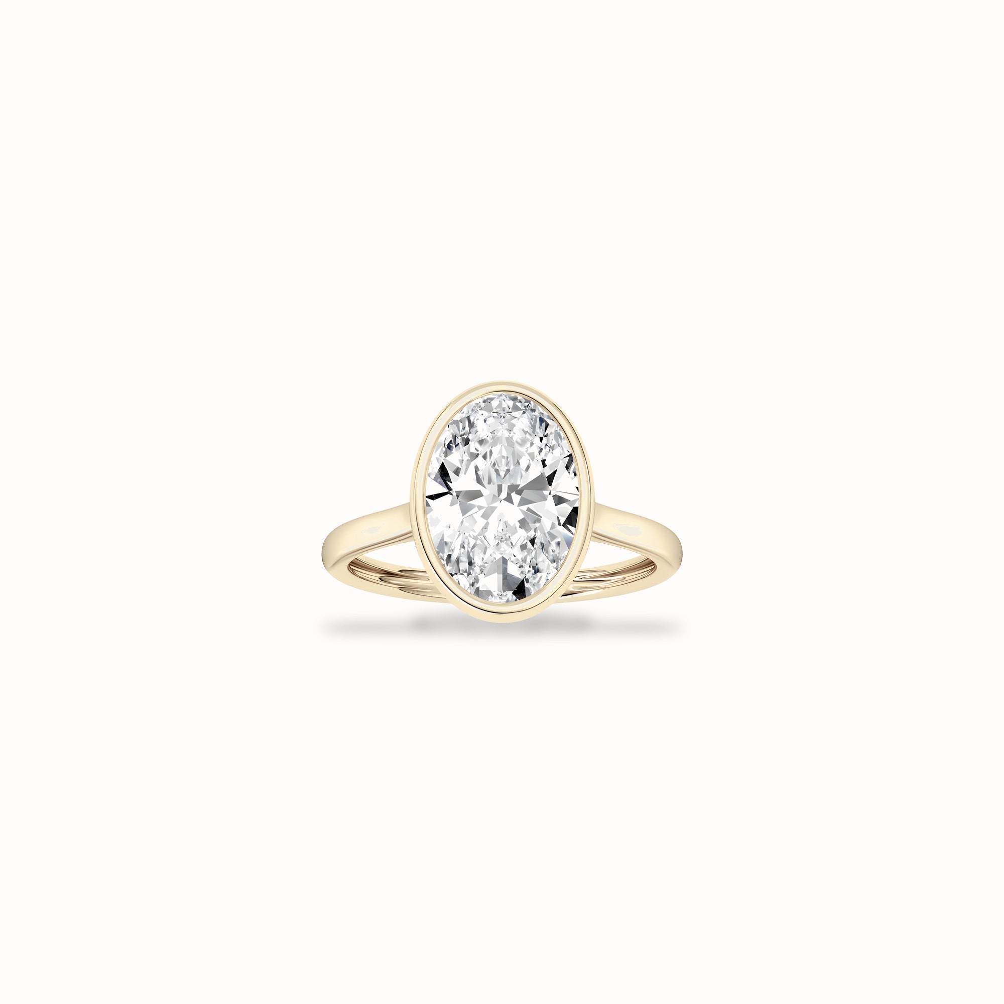 Periwinkle Bezel Ring, solid 14ct gold set with certified laboratory-grown diamonds