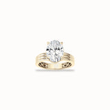 Petunia Solitaire Ring, solid 14ct gold set with certified laboratory-grown diamonds