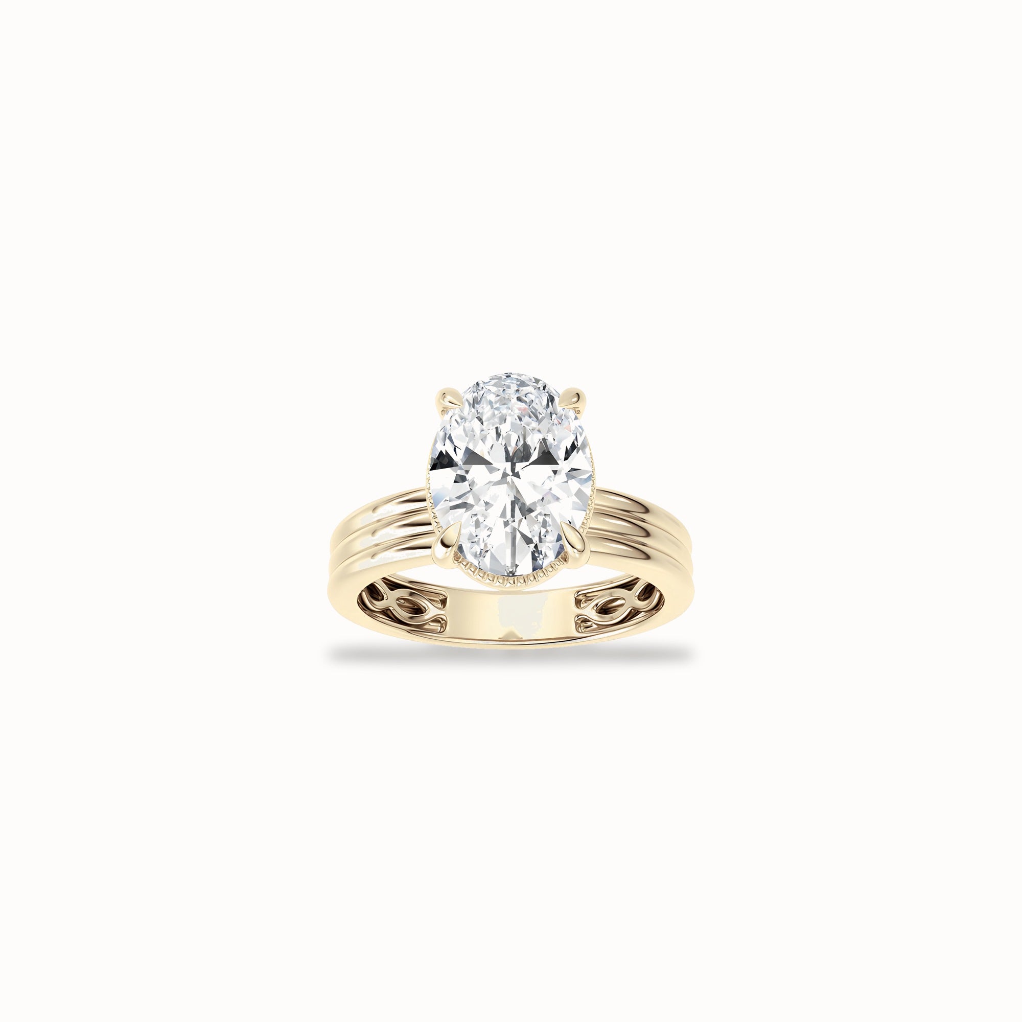 Petunia Solitaire Ring, solid 14ct gold set with certified laboratory-grown diamonds