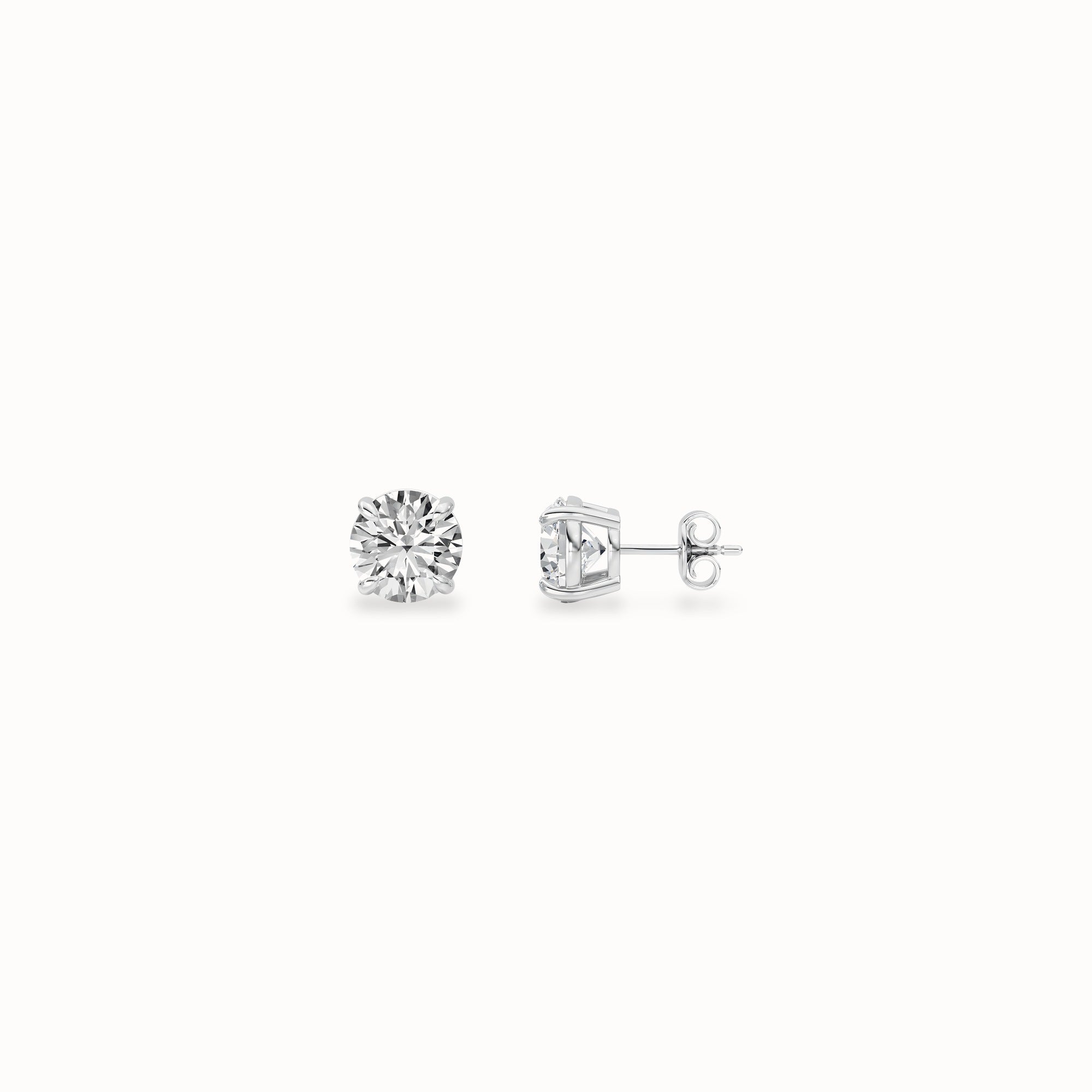 Posy Diamond Studs, solid 14ct gold set with certified laboratory-grown diamonds