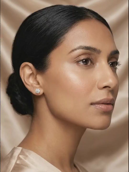 Fleur Diamond Studs worn by model
