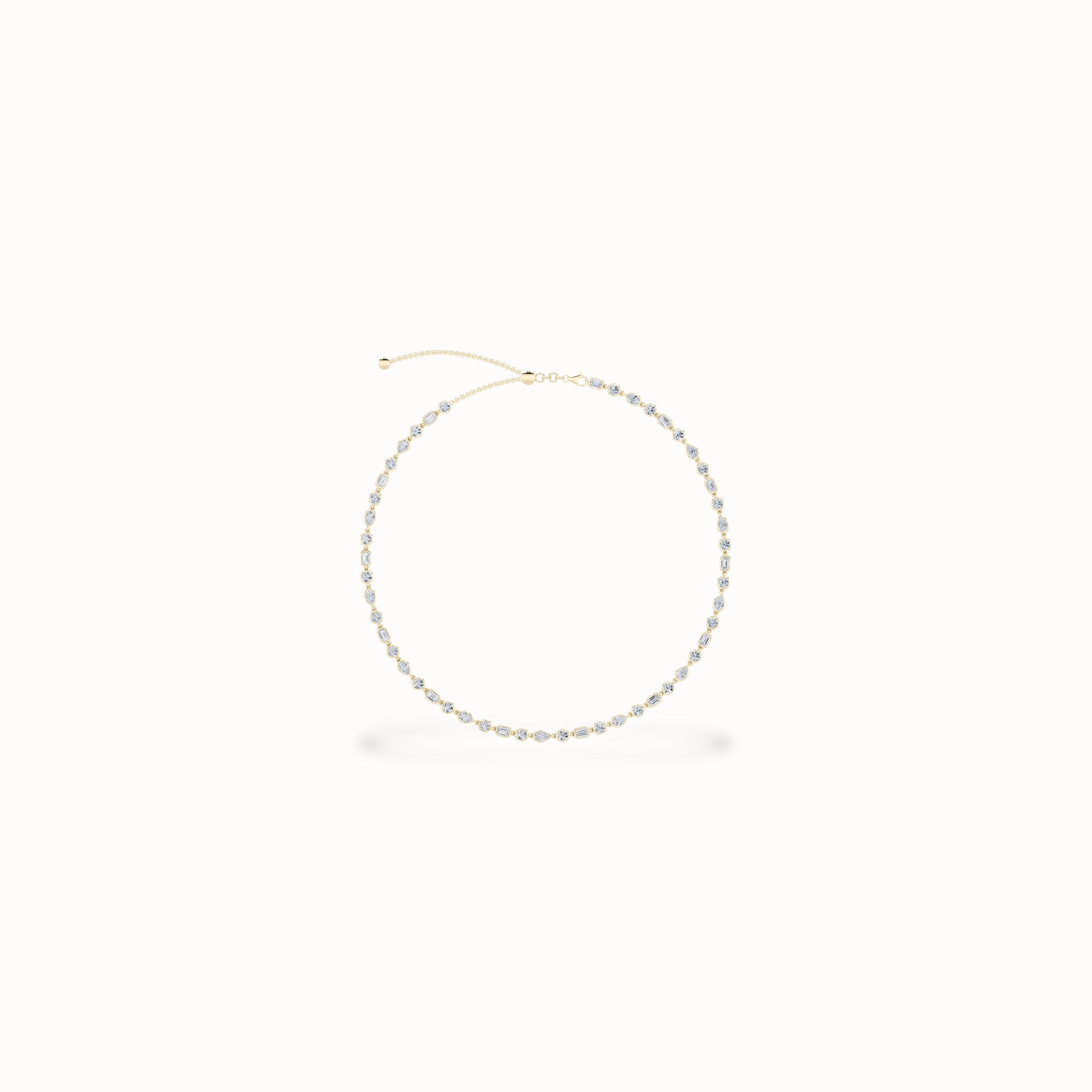 Saffron Convertible Necklace, solid 14ct gold set with certified laboratory-grown diamonds