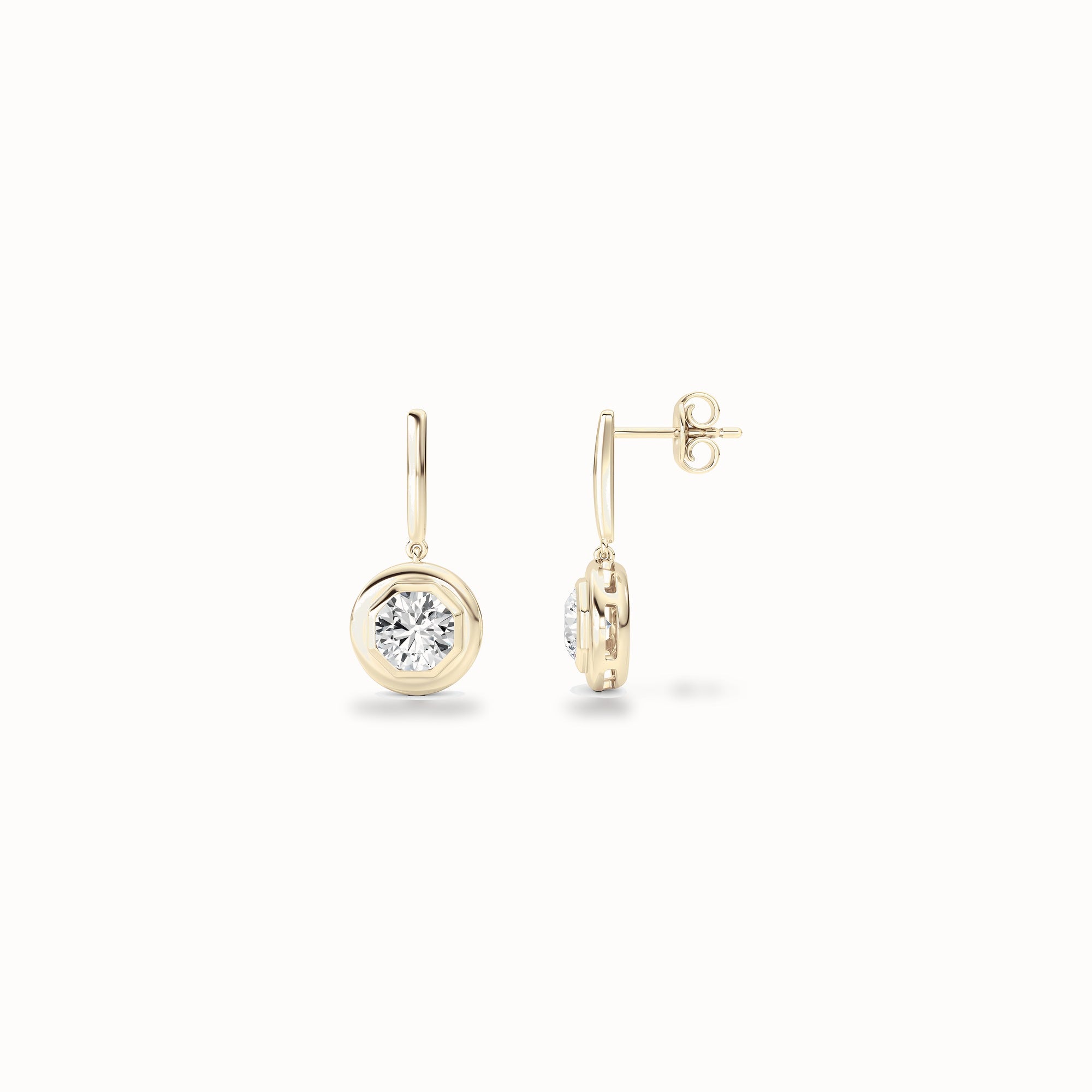 Seraphina Drop Earrings, solid 14ct gold set with certified laboratory-grown diamonds