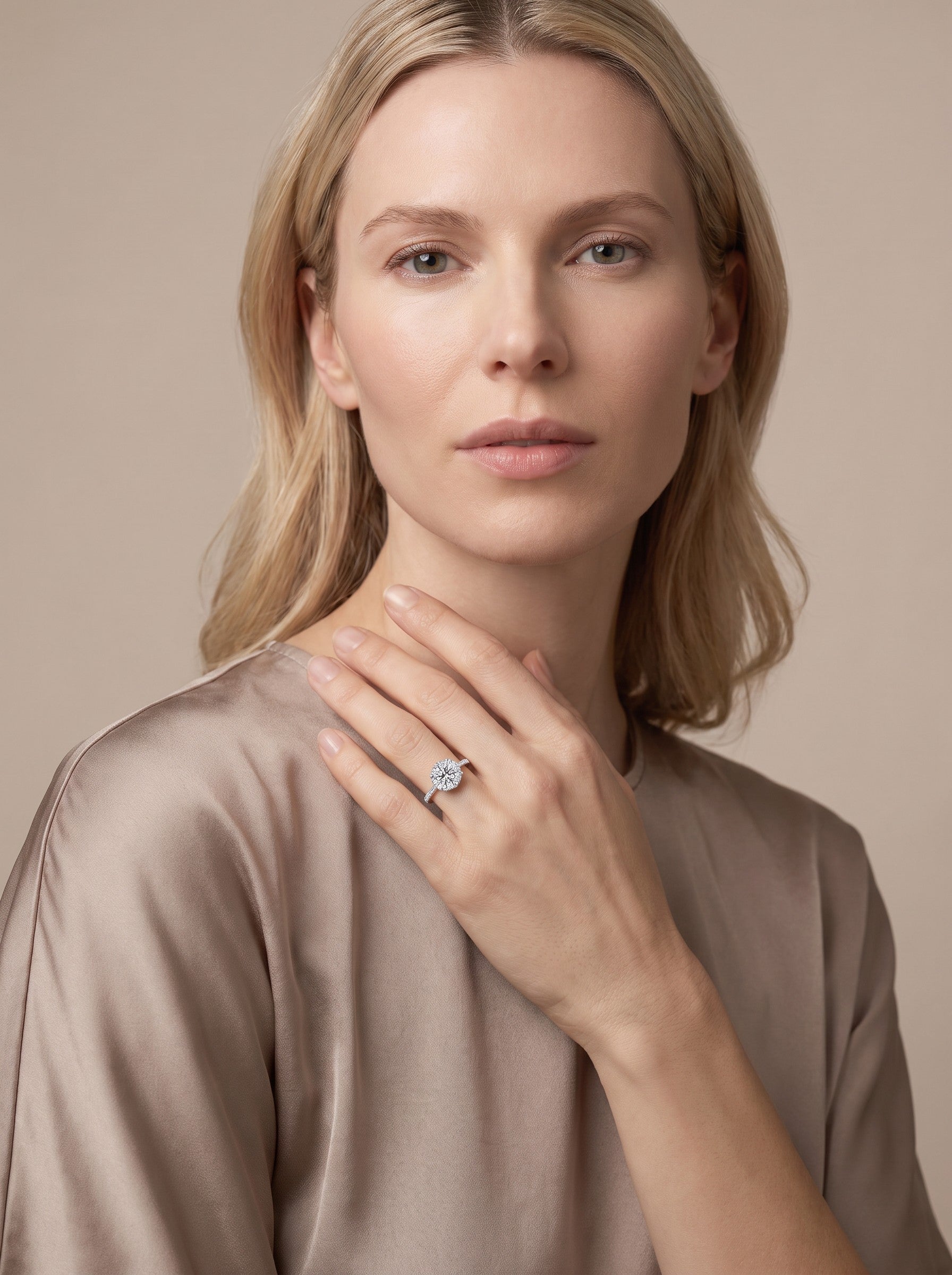 Starflower Halo Ring, worn