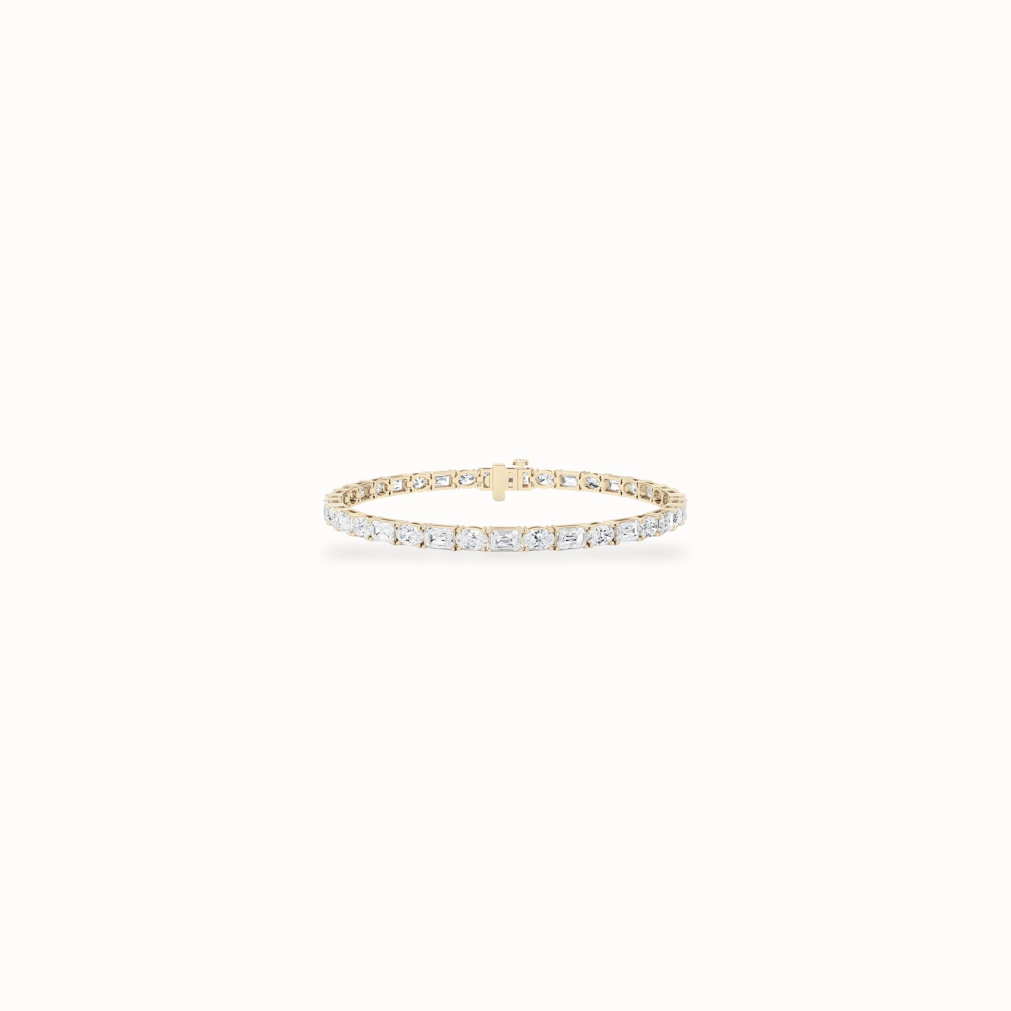 Tulip Tennis Bracelet, solid 14ct gold set with certified laboratory-grown diamonds