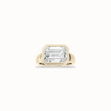Verbena Bezel Ring, solid 14ct gold set with certified laboratory-grown diamonds
