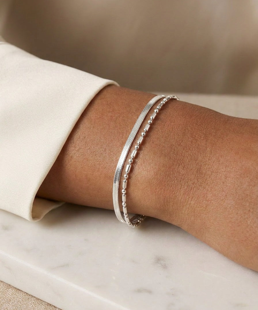 Woodbine Double Chain Bracelet, worn