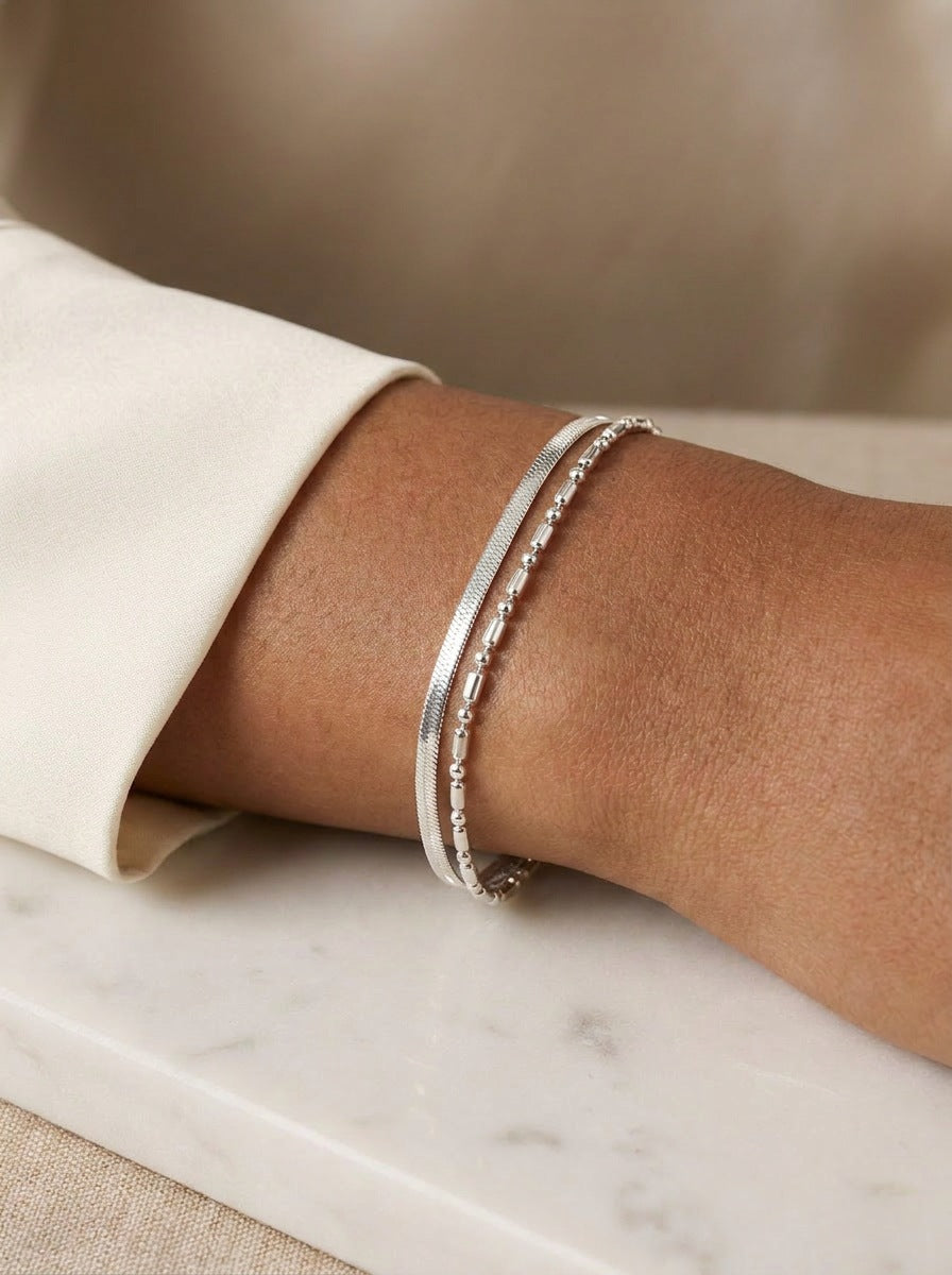 Woodbine Double Chain Bracelet, worn